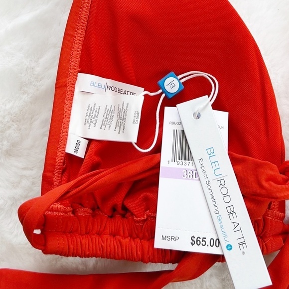 NWT Bleu Rod Beattie Urban Goddess Triangle Bikini Top Orange - Picture 4 of 6